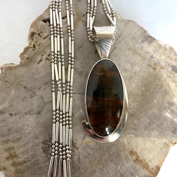 Jay King Sterling Silver 925 DTR Tigers Eye Pendant Necklace 19" Triple Strand - Picture 1 of 16